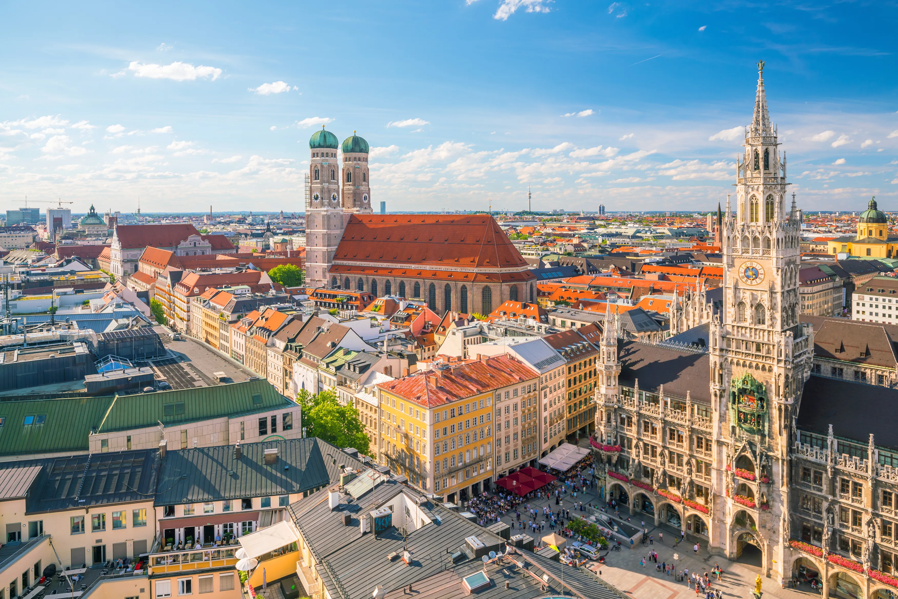 Munich cityscape at dusk