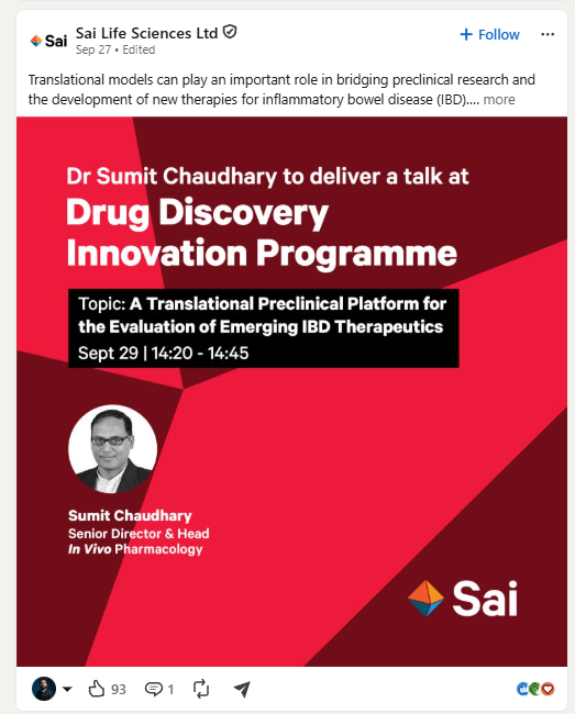 Sumit Chaudhary, Sai Life Sciences